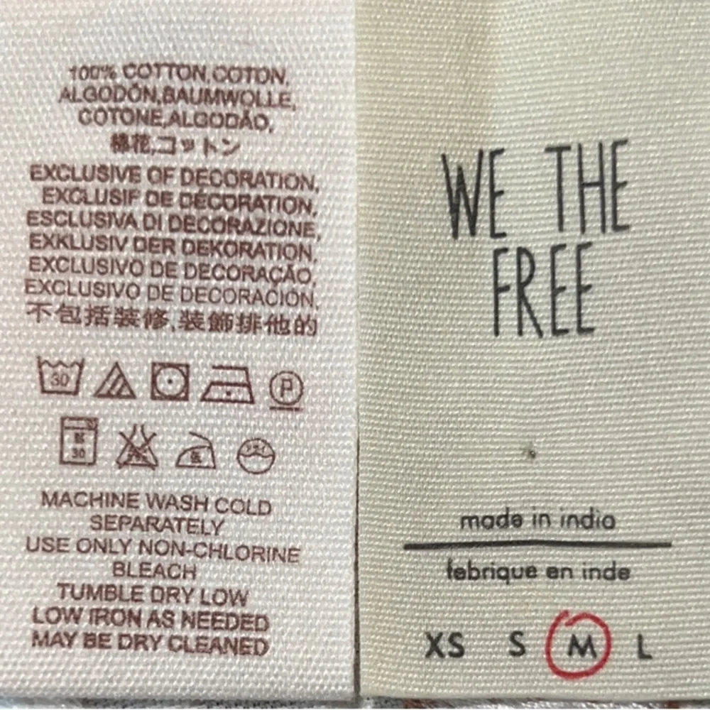 Unique🌵 Free People Adorn Me Embroidered Halter Top Medium Ivory/Brown/Peach - Picture 15 of 16